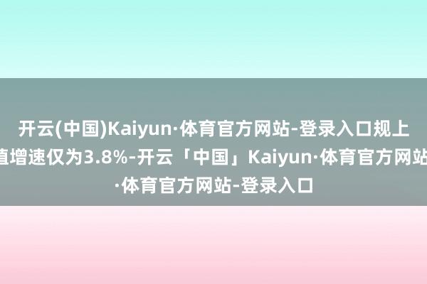 开云(中国)Kaiyun·体育官方网站-登录入口规上工业增多值增速仅为3.8%-开云「中国」Kaiyun·体育官方网站-登录入口