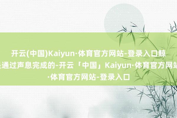 开云(中国)Kaiyun·体育官方网站-登录入口鲸类的疏通是通过声息完成的-开云「中国」Kaiyun·体育官方网站-登录入口